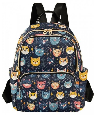 Cute Cat Backpack for Women Fashion Shoulder Bags Small Casual Daypack Travel Bag S 202a2815 S(10.23"x5.11"x12.59") 202a2815 ...