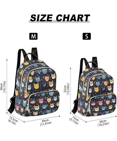 Cute Cat Backpack for Women Fashion Shoulder Bags Small Casual Daypack Travel Bag S 202a2815 S(10.23"x5.11"x12.59") 202a2815 ...