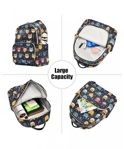 Cute Cat Backpack for Women Fashion Shoulder Bags Small Casual Daypack Travel Bag S 202a2815 S(10.23"x5.11"x12.59") 202a2815 ...