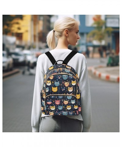 Cute Cat Backpack for Women Fashion Shoulder Bags Small Casual Daypack Travel Bag S 202a2815 S(10.23"x5.11"x12.59") 202a2815 ...