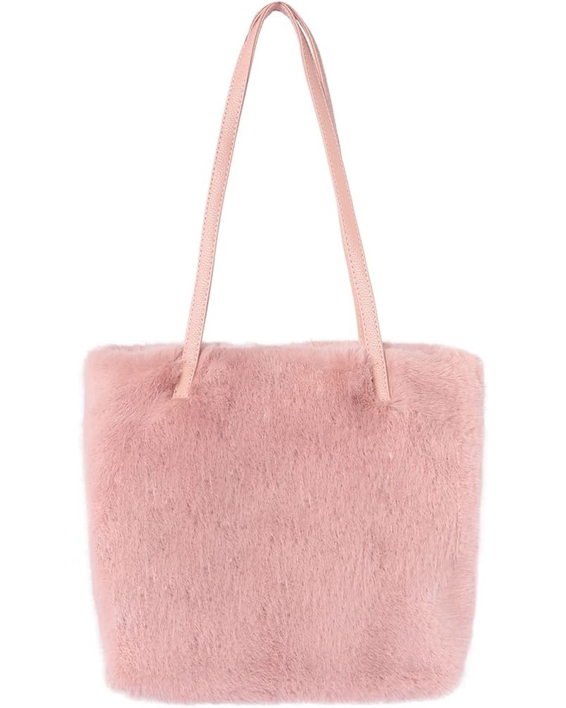 Tote Bag Faux Fur Purses for Women Plush Handbag Fuzzy Shoulder Bag Big Capacity Black Purse for women's Girls Pink 5 $15.92 ...