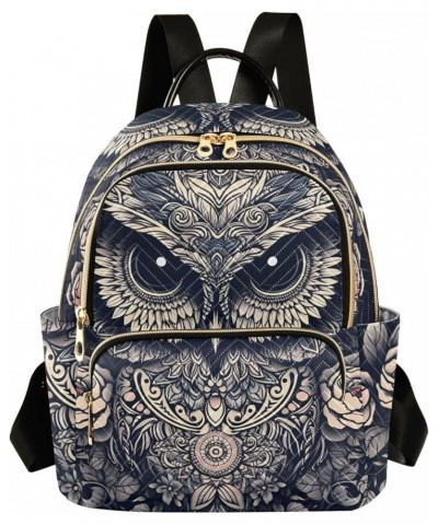 Small Fashion Backpack for Women Art Owl Portrait Print Ladies Travel Daypack Aesthetic Shoulder Bag 10.2×5.1×12.5 IN $16.31 ...