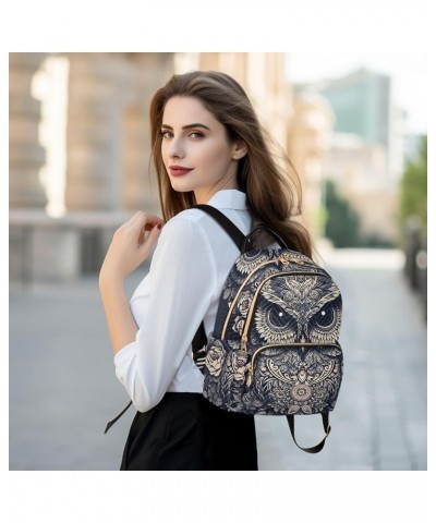 Small Fashion Backpack for Women Art Owl Portrait Print Ladies Travel Daypack Aesthetic Shoulder Bag 10.2×5.1×12.5 IN $16.31 ...