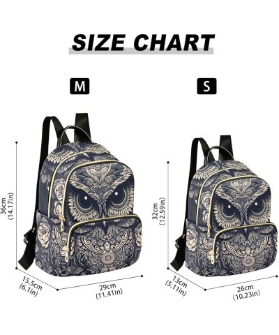 Small Fashion Backpack for Women Art Owl Portrait Print Ladies Travel Daypack Aesthetic Shoulder Bag 10.2×5.1×12.5 IN $16.31 ...