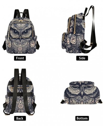 Small Fashion Backpack for Women Art Owl Portrait Print Ladies Travel Daypack Aesthetic Shoulder Bag 10.2×5.1×12.5 IN $16.31 ...