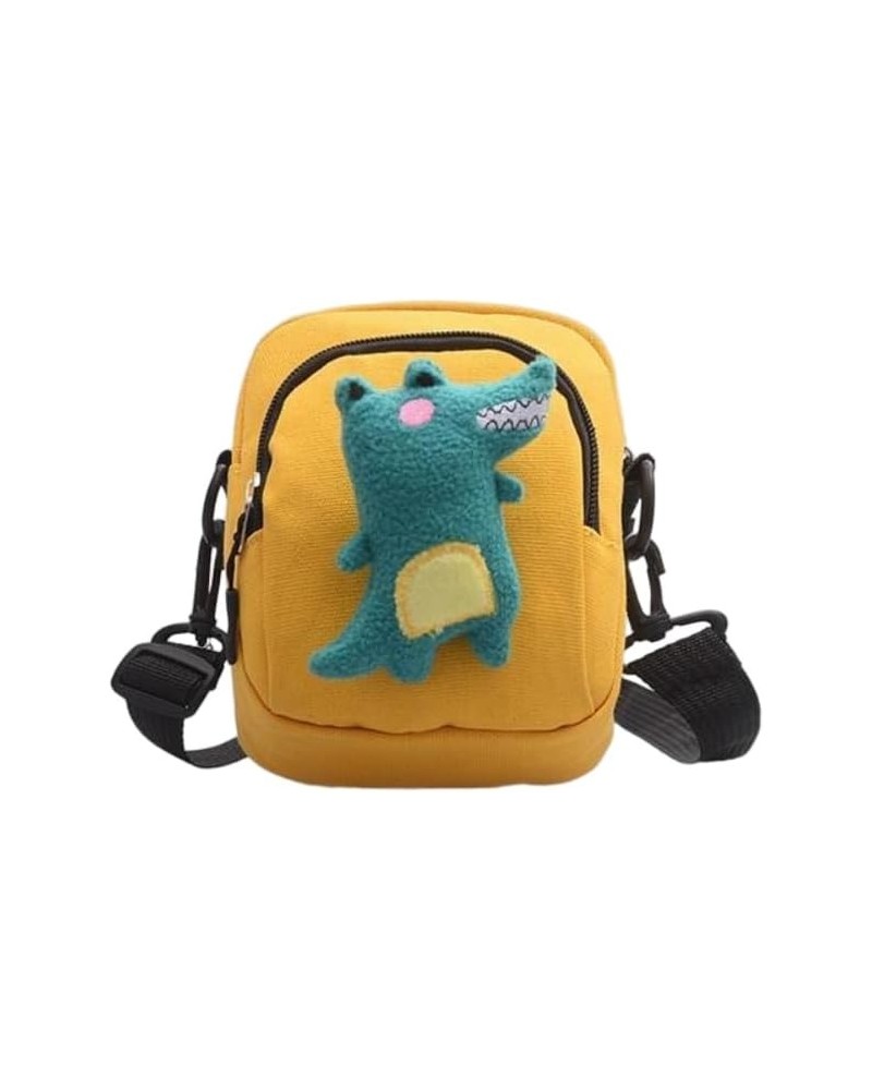 Cute Kawaii Multi Colored Dinosaur Shaped Off Shoulder Mini Crossbody Aesthetic Bag for Women Girls Yellow $12.75 Shoulder Bags