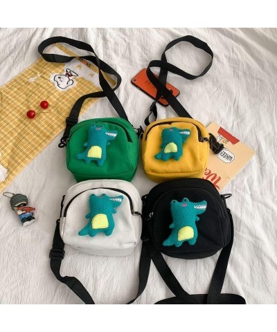 Cute Kawaii Multi Colored Dinosaur Shaped Off Shoulder Mini Crossbody Aesthetic Bag for Women Girls Yellow $12.75 Shoulder Bags