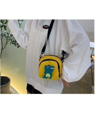 Cute Kawaii Multi Colored Dinosaur Shaped Off Shoulder Mini Crossbody Aesthetic Bag for Women Girls Yellow $12.75 Shoulder Bags