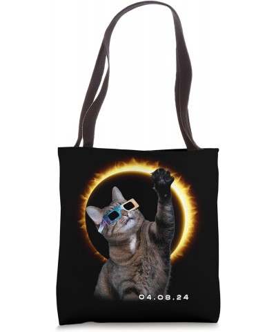 Tabby Cat's Moons Solar Eclips 04.08.2024 Galactic Glamour Tote Bag $13.92 Totes