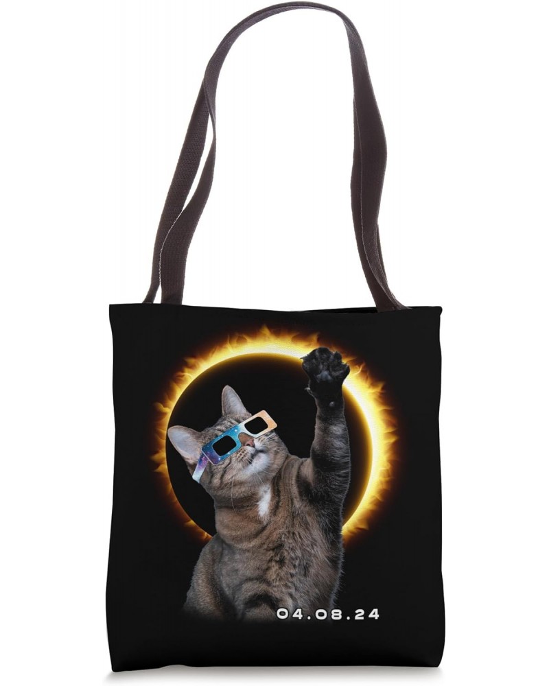 Tabby Cat's Moons Solar Eclips 04.08.2024 Galactic Glamour Tote Bag $13.92 Totes