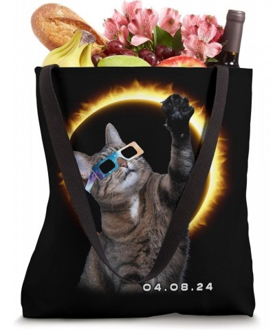 Tabby Cat's Moons Solar Eclips 04.08.2024 Galactic Glamour Tote Bag $13.92 Totes