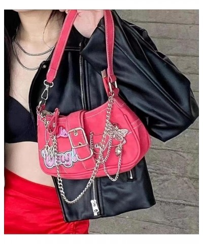 Punk Bag, Sourpuss Gothic Tote Purse Y2K Cool Style Trendy Women Shoulder Bags Rock Fashion Girls Handbag L-rose Red $13.53 T...