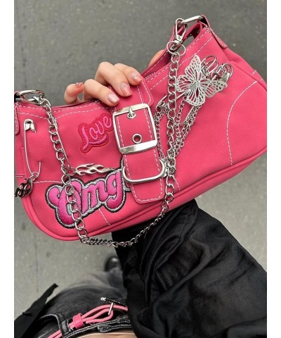 Punk Bag, Sourpuss Gothic Tote Purse Y2K Cool Style Trendy Women Shoulder Bags Rock Fashion Girls Handbag L-rose Red $13.53 T...