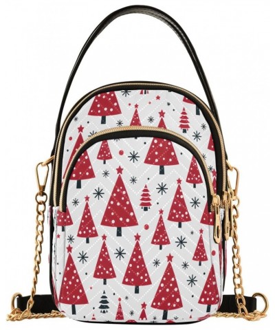 Crossbody Bags Crossbody Purse Chest Bag Red Green Trees for Women Trendy $10.80 Crossbody Bags