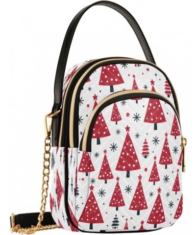 Crossbody Bags Crossbody Purse Chest Bag Red Green Trees for Women Trendy $10.80 Crossbody Bags