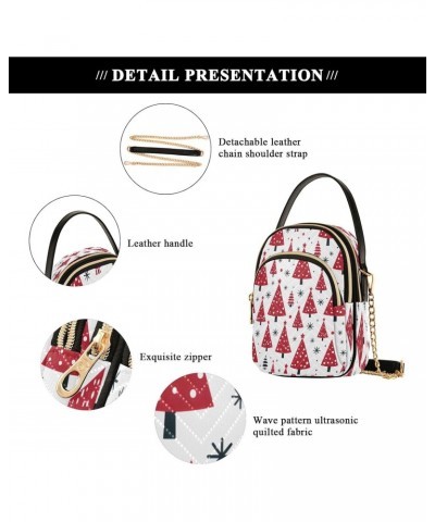 Crossbody Bags Crossbody Purse Chest Bag Red Green Trees for Women Trendy $10.80 Crossbody Bags