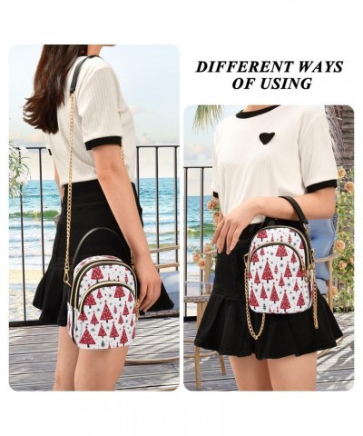 Crossbody Bags Crossbody Purse Chest Bag Red Green Trees for Women Trendy $10.80 Crossbody Bags