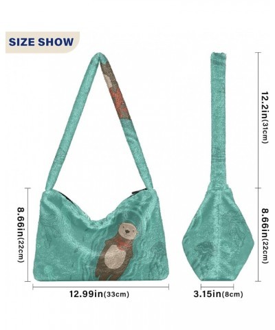 Women Boho Handbag Kawaii Otter Love Underarm Bag Tote Bag Shoulder Bag Crossbody Bag Fluffy Cell Phone Purse Patriot Lady Tr...