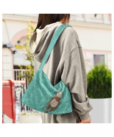 Women Boho Handbag Kawaii Otter Love Underarm Bag Tote Bag Shoulder Bag Crossbody Bag Fluffy Cell Phone Purse Patriot Lady Tr...