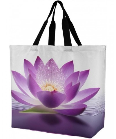 Shoulder Bag Casual Work Bag for Women Lotus Flower Purple Large Capacity Bags for Shopping,Travel Beach Gym $9.22 Totes