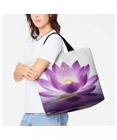 Shoulder Bag Casual Work Bag for Women Lotus Flower Purple Large Capacity Bags for Shopping,Travel Beach Gym $9.22 Totes