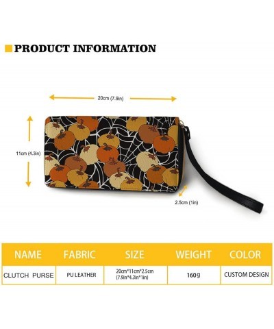 Classic Exquisite Floral Wallets for Women PU Leather Zipper Long Purse Clutch with 4 Slot and Sturdy Hand Strap Autumn Maple...