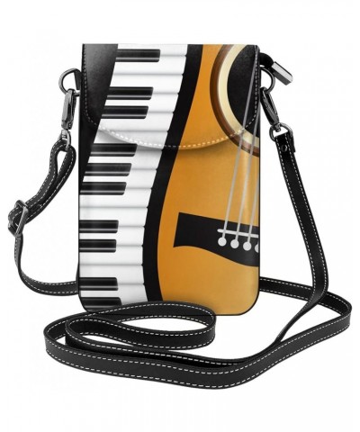 Small Crossbody Phone Bags for Women Leather Cell Phone Purse Lightweight Cell Phone Wallet Piano Keyboards Guitar $18.90 Cro...