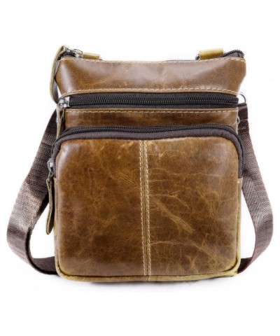 Mens Mini Shoulder Bag Genuine Leather Small Crossbody Bag Casual Sling Bag $29.57 Crossbody Bags