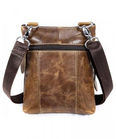 Mens Mini Shoulder Bag Genuine Leather Small Crossbody Bag Casual Sling Bag $29.57 Crossbody Bags