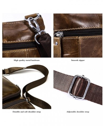 Mens Mini Shoulder Bag Genuine Leather Small Crossbody Bag Casual Sling Bag $29.57 Crossbody Bags