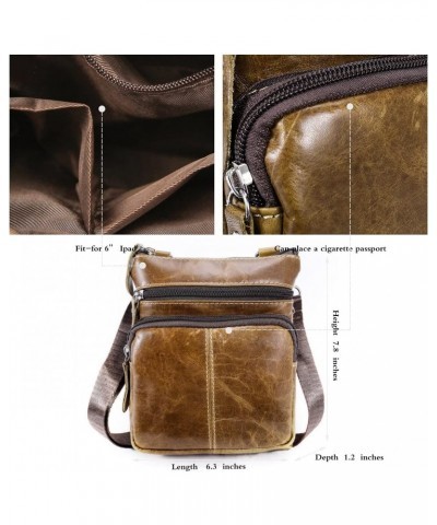 Mens Mini Shoulder Bag Genuine Leather Small Crossbody Bag Casual Sling Bag $29.57 Crossbody Bags