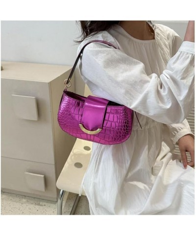 Y2k Silver Bag Y2k Silver Purse for Women Metallic Purse Small Hobo Bag Silver Handbag Shoulder Bag (Silver) Purple $17.36 Totes