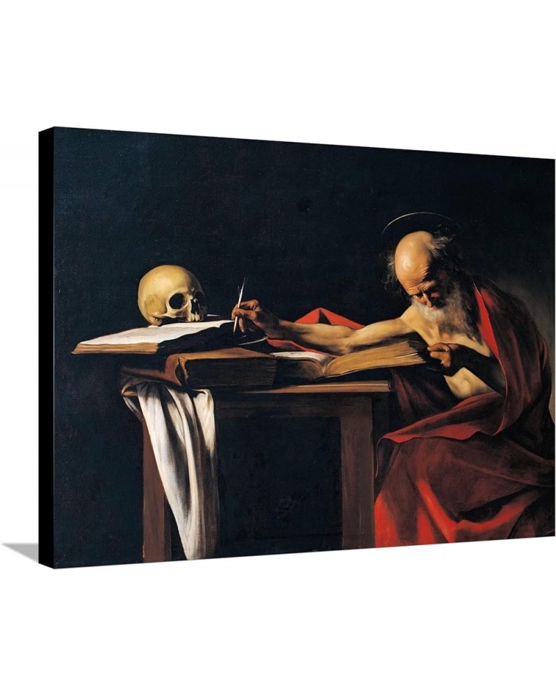 Wall Giclee Print St Jerome on Black Frame by Caravaggio, 24x18 32" x 24" Stretched Canvas $50.43 Handbags