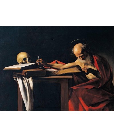 Wall Giclee Print St Jerome on Black Frame by Caravaggio, 24x18 32" x 24" Stretched Canvas $50.43 Handbags