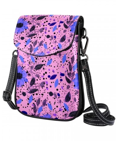 Crossbody Bags for Women,Crossbody Bag Men,Small Sling Bag,Floral Purple Pink,Crossbody Purse $13.68 Crossbody Bags