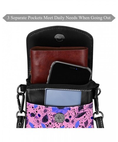 Crossbody Bags for Women,Crossbody Bag Men,Small Sling Bag,Floral Purple Pink,Crossbody Purse $13.68 Crossbody Bags