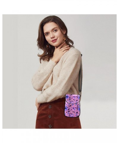 Crossbody Bags for Women,Crossbody Bag Men,Small Sling Bag,Floral Purple Pink,Crossbody Purse $13.68 Crossbody Bags