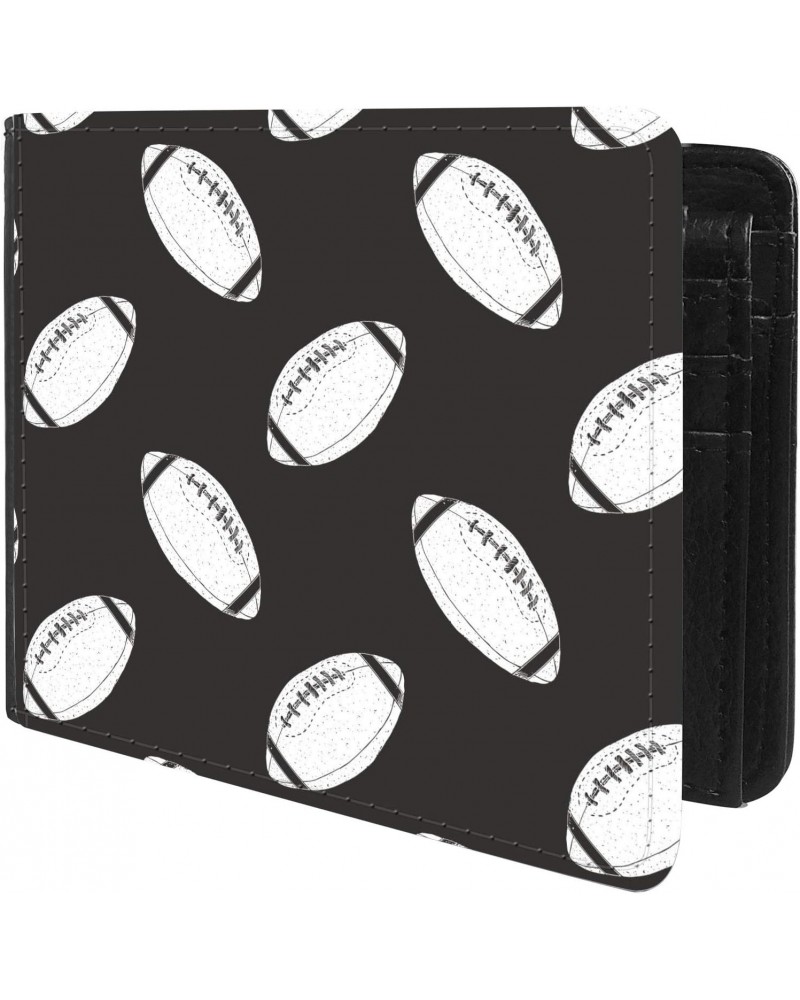 Unique Desige Pattern - Retro American football pattern, Slim Front Pocket Wallet Billfold RFID Blocking $12.09 Wallets