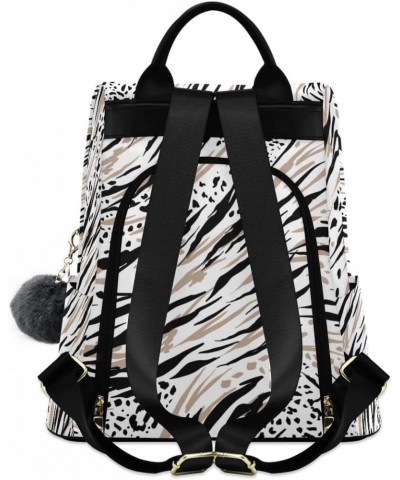 Backpack Purse for Women Fashion Travel Anti-theft White Leopard Print Daypack Casual Shoulder Bag Medium Size $19.66 Backpacks