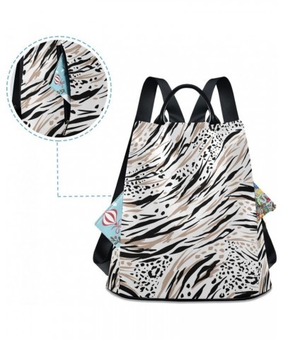 Backpack Purse for Women Fashion Travel Anti-theft White Leopard Print Daypack Casual Shoulder Bag Medium Size $19.66 Backpacks