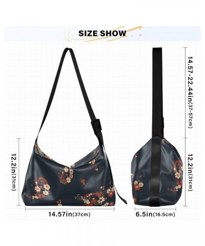 Elegant Floral Paisley Crossbody Bag Hobo Handbag Purse Fashion PU Leather Shoulder Bags for Women $20.05 Hobo Bags