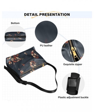 Elegant Floral Paisley Crossbody Bag Hobo Handbag Purse Fashion PU Leather Shoulder Bags for Women $20.05 Hobo Bags