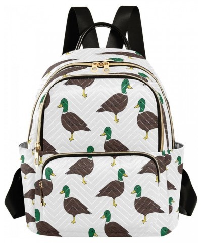 Duck on White Women Backpack Purse Ladies Fashion Shoulder Bag Daypack Travel Bag 7.5L Small $17.35 Backpacks