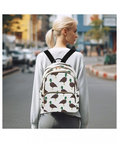 Duck on White Women Backpack Purse Ladies Fashion Shoulder Bag Daypack Travel Bag 7.5L Small $17.35 Backpacks