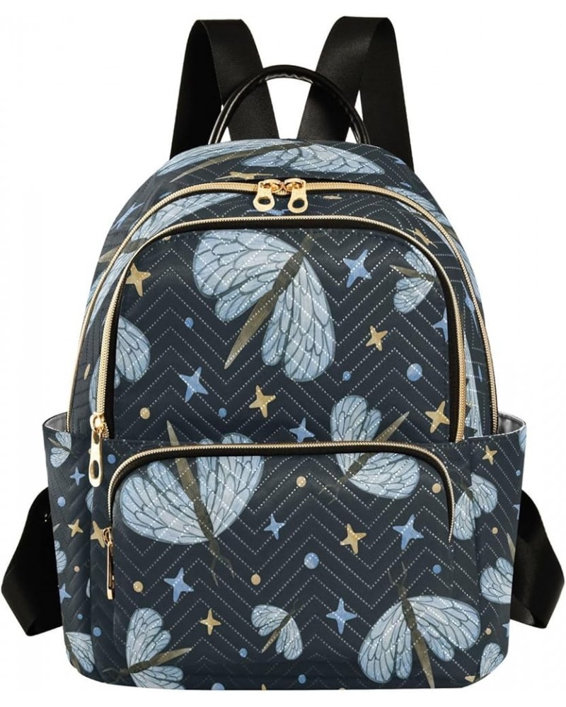 Cute Dragonfly Stars Women Backpack Purse Ladies Fashion Shoulder Bag Daypack Travel Bag 7.5L Small $13.33 Backpacks