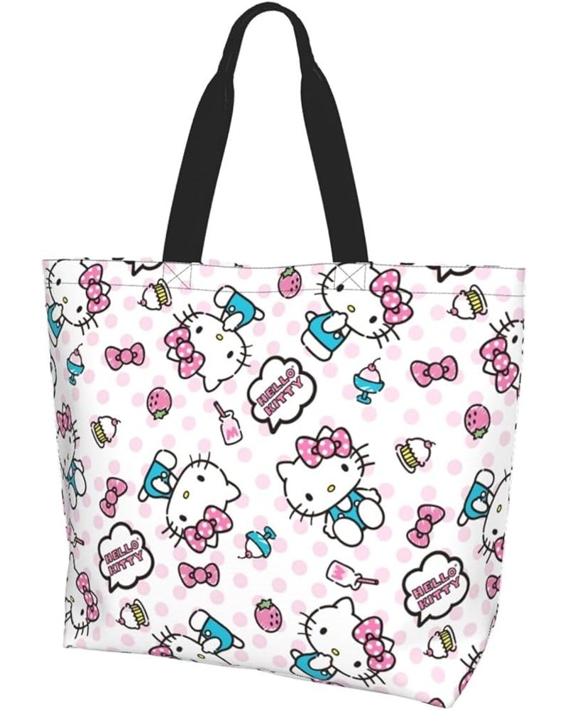 Kawaii Pink Cat Tote Bag for Women Cute Shoulder Bags Large Grocery Handbag Crossbody Bag for Work Travel Shopping Kt-7 $12.1...