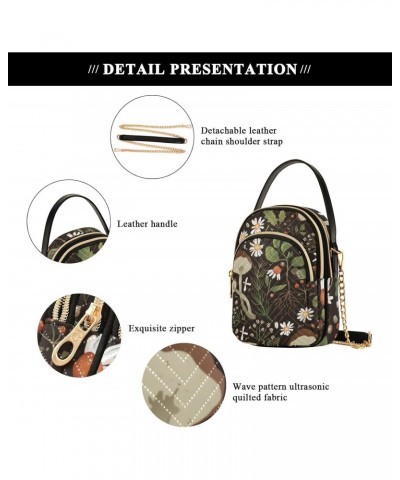 Cell Phone Purse Mushroom Daisy Floral Cute Crossbody Handbag Durable Shoulder Bag Sturdy Travel Pouch Compact Chic Bag for W...