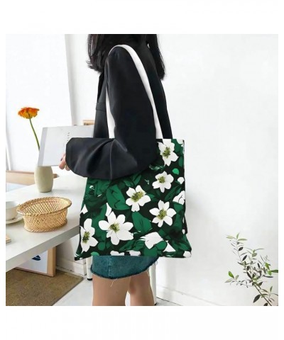 Blossoming Rose Flowers print Casual Handbags,Women Tote Bag,Big Capacity Shopping Shoulder Bag,eusable Grocery Bags Hunter G...