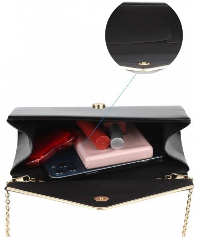 Evening Bags PU Leather Clutch Purse Women Flap Envelope Handbag Black $10.79 Evening Bags