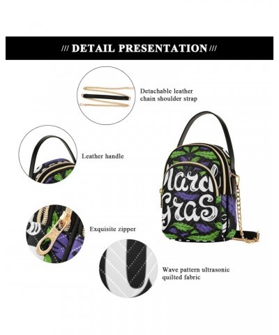 Mardi Gras Cell Phone Purse Tropical Feather Carnival Crossbody Handbag Durable Shoulder Bag Sturdy Travel Pouch Compact Chic...